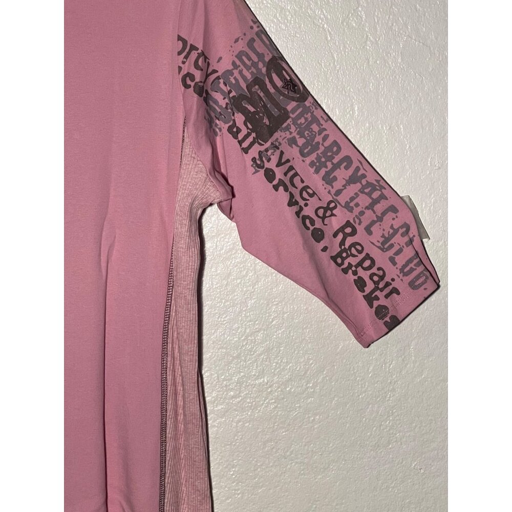 Vanilla Sugar Top 1X Pink Motorcycle  Sequin Ribbed 3/4 Sleeve Y2K Chic USA - Picture 11 of 16